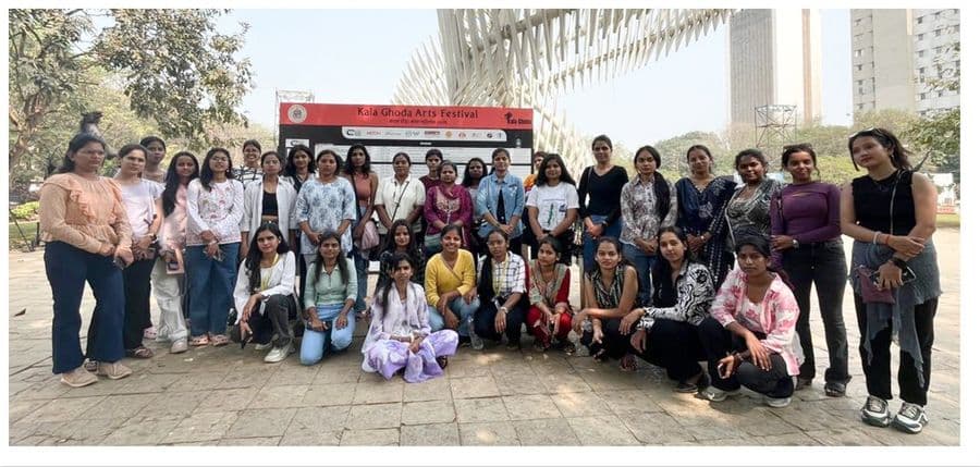Students at the Kala Ghoda Arts Festival in Mumbai