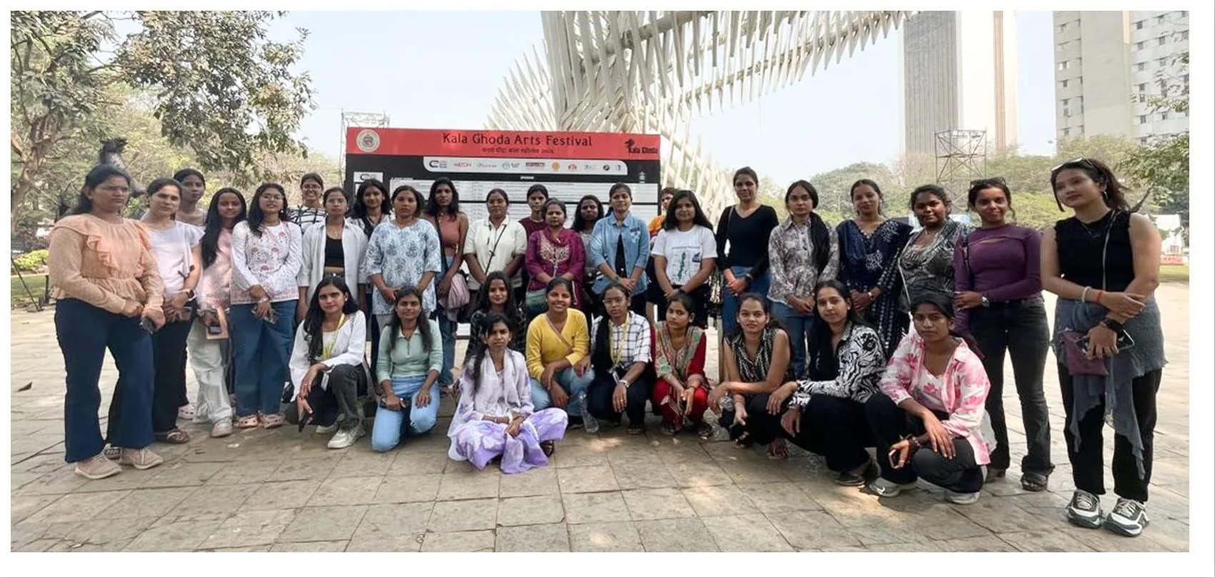 Students at the Kala Ghoda Arts Festival in Mumbai