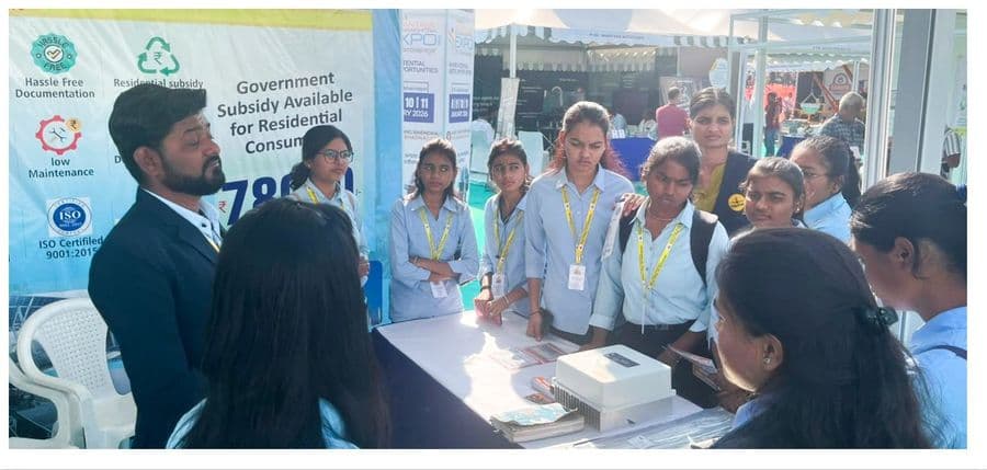 Students at the Eklavya stall, Marathwada Expo